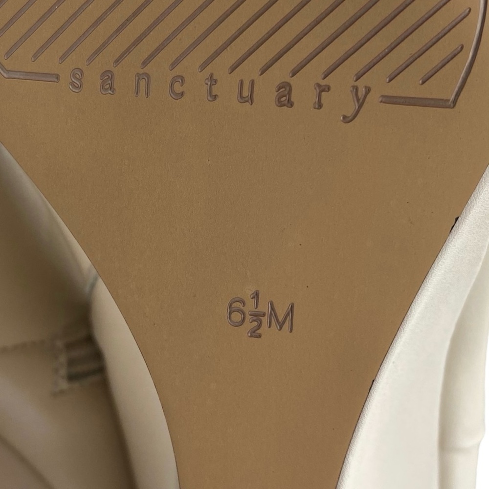Sanctuary Women's Boots Pacer White Leather Ankle Wedge Zip Point Toe Size 6.5 - Picture 8 of 10